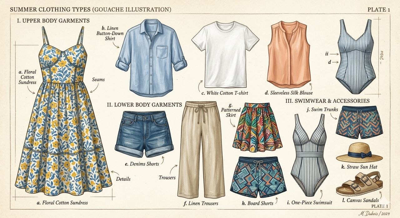 Neatly organized capsule wardrobe with essential clothing pieces